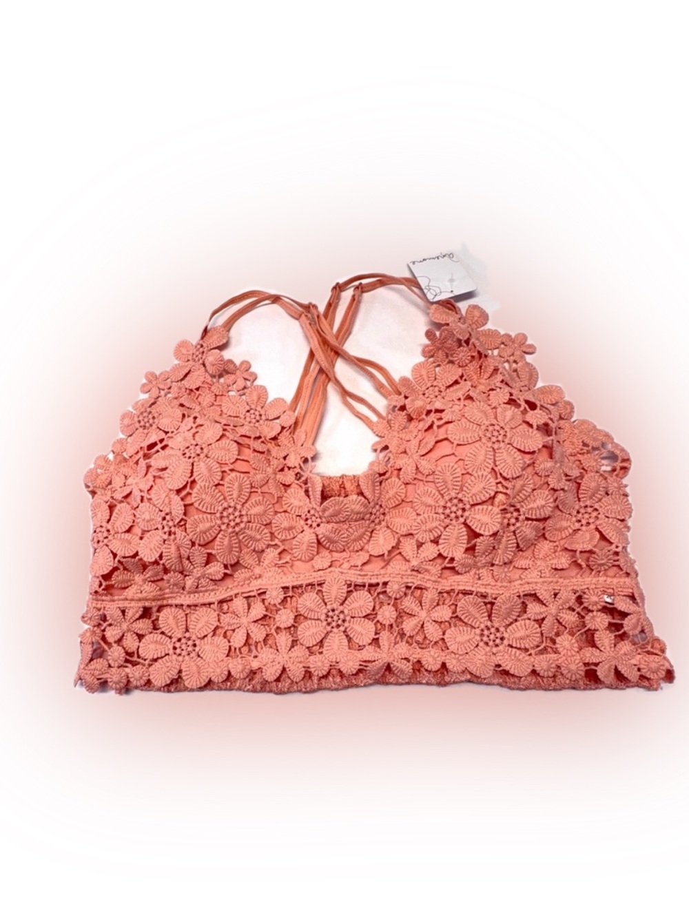 NWT Anemone Floral Crochet Daisy Longline Bralette - Size Large